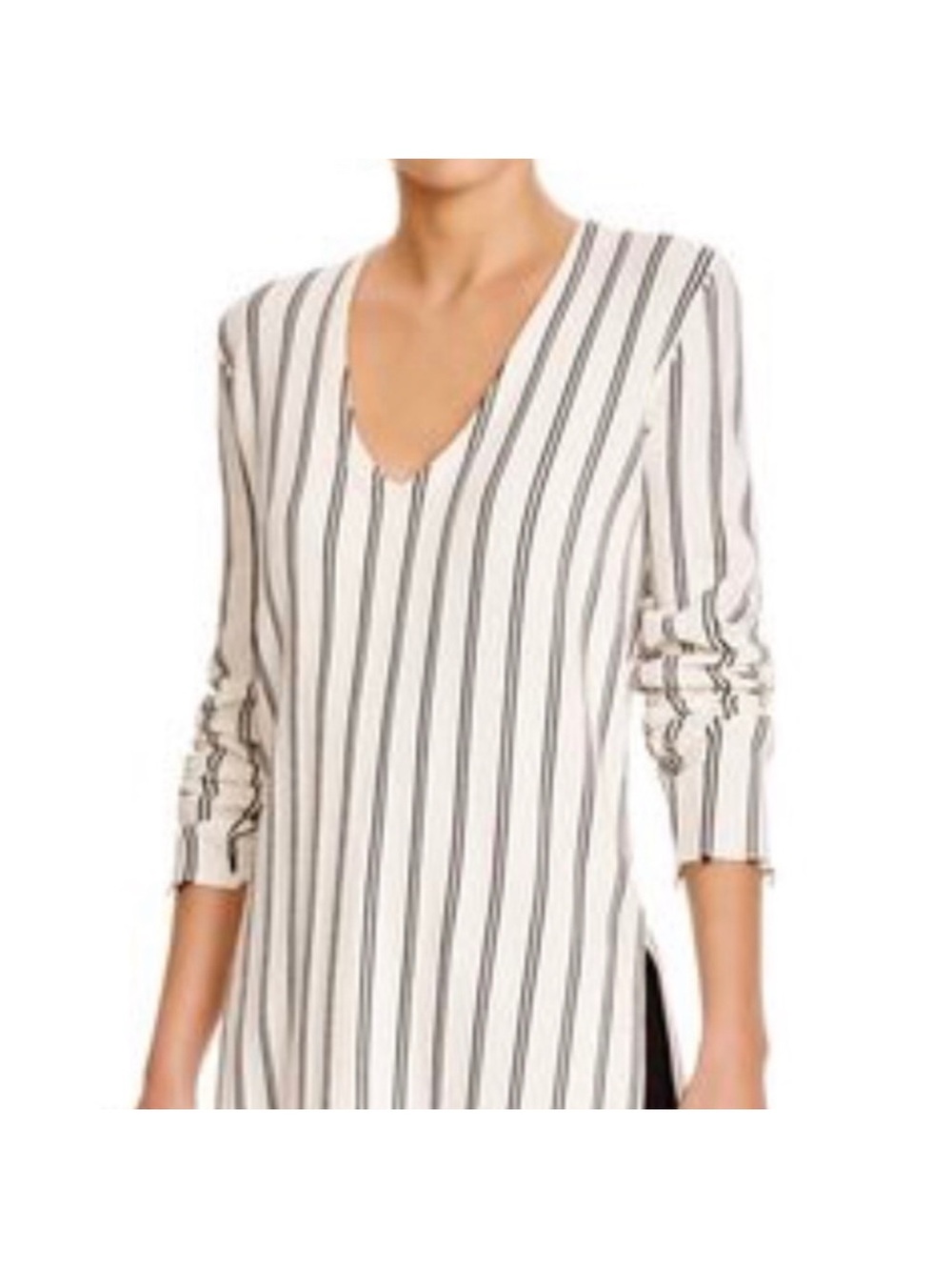 THEORY Striped sweater with fringe Size S